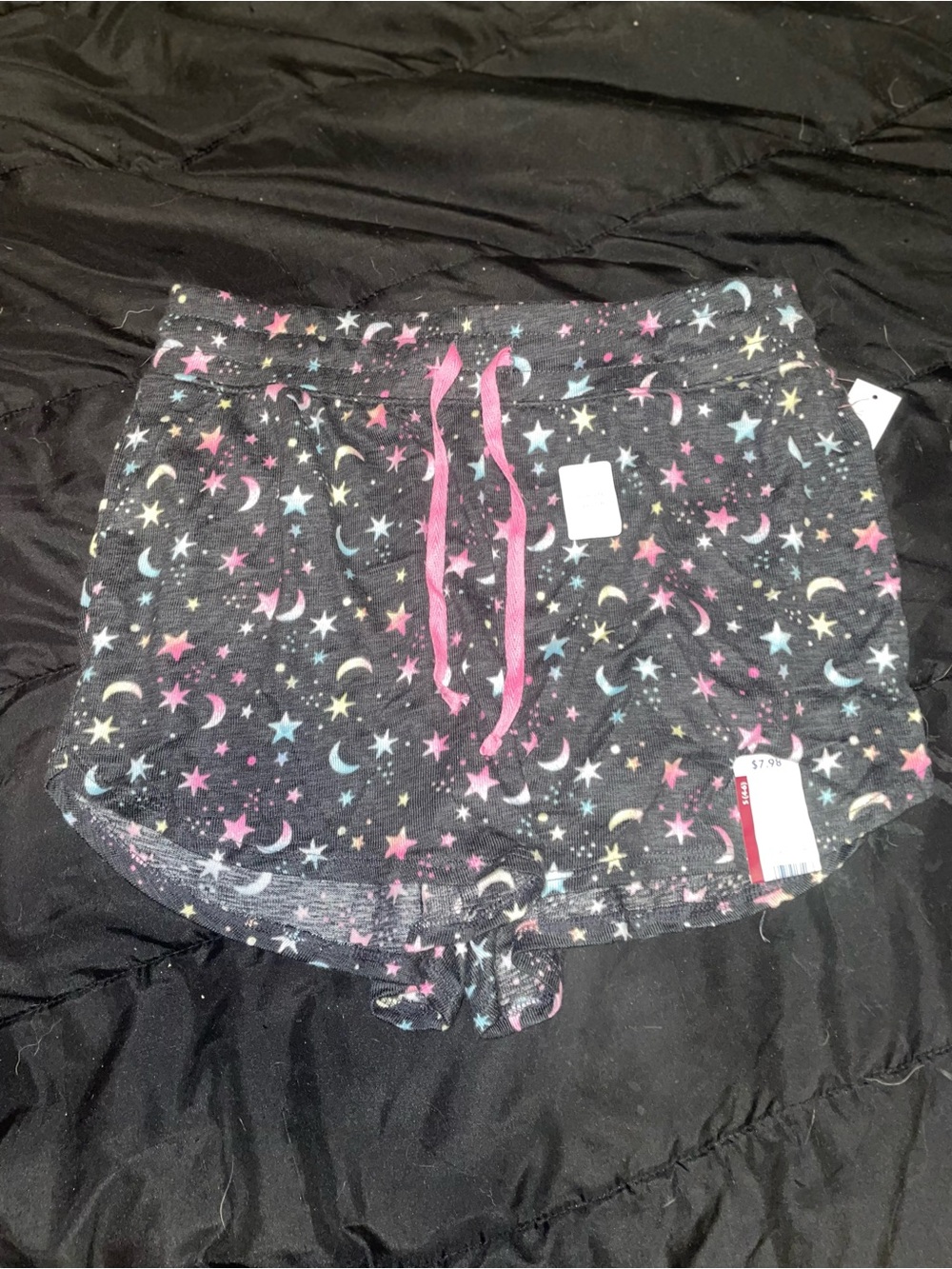 Secret treasures Star & Moon Print Shorts with Pink Drawstring nwt size small